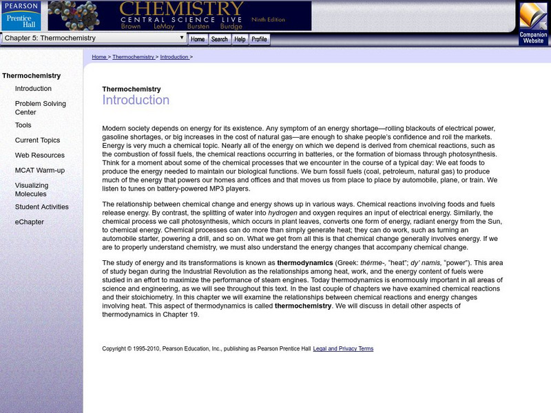 Chemistry, the Central Science: Enthalpies of Formation Handout