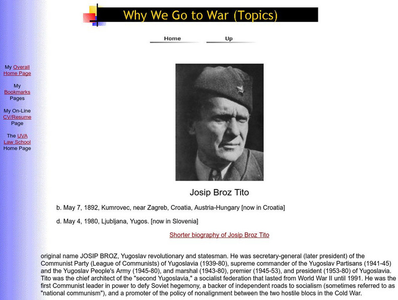 University of Virginia: Tito Handout University of Virginia: Tito Handout