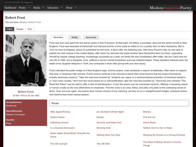 University of Illinois: Modern American Poetry: Robert Frost (1874 1963) Activity University of Illinois: Modern American Poetry: Robert Frost (1874 1963) Activity