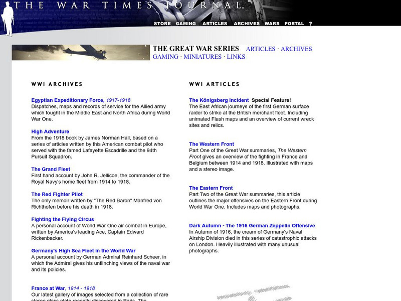 War Times Journal: Great War Series Website War Times Journal: Great War Series Website