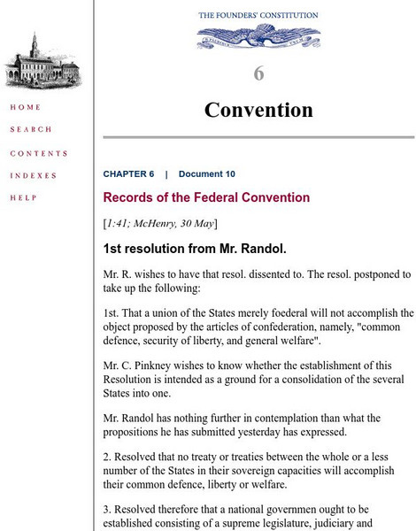 The Founders' Constitution: Records of the Federal Convention Primary The Founders' Constitution: Records of the Federal Convention Primary