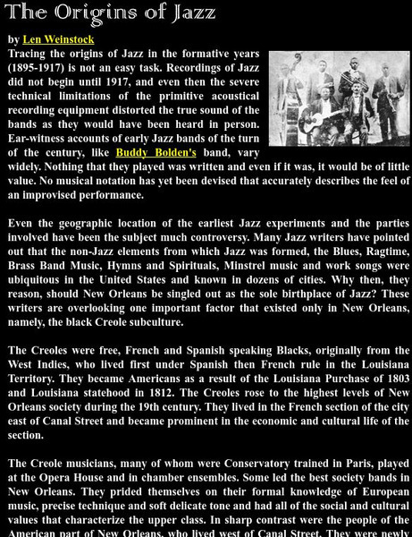 Red Hot Jazz: The Origins of Jazz Article Red Hot Jazz: The Origins of Jazz Article