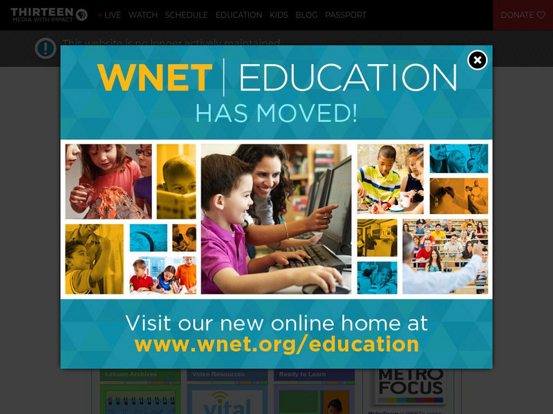 Wnet: Thirteen: Web Service for Teachers Unit Plan Wnet: Thirteen: Web Service for Teachers Unit Plan