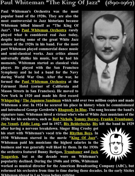 Red Hot Jazz: Paul Whiteman Article Red Hot Jazz: Paul Whiteman Article