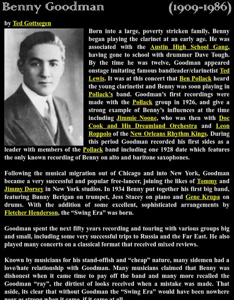 Red Hot Jazz: Benny Goodman and His Orchestra Article Red Hot Jazz: Benny Goodman and His Orchestra Article