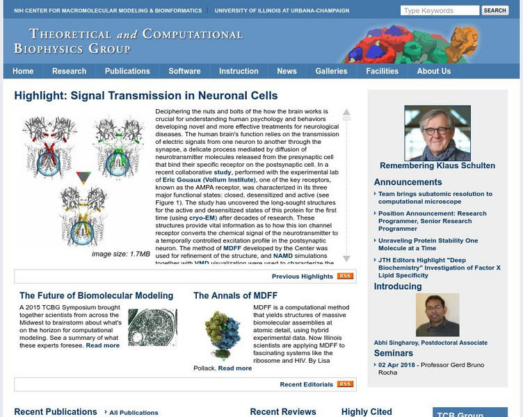 University of Illinois Urbana Champaign: Theoretical Biophysics Group Website University of Illinois Urbana Champaign: Theoretical Biophysics Group Website