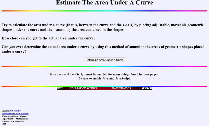 Washington State University: Estimate the Area Under a Curve Activity Washington State University: Estimate the Area Under a Curve Activity