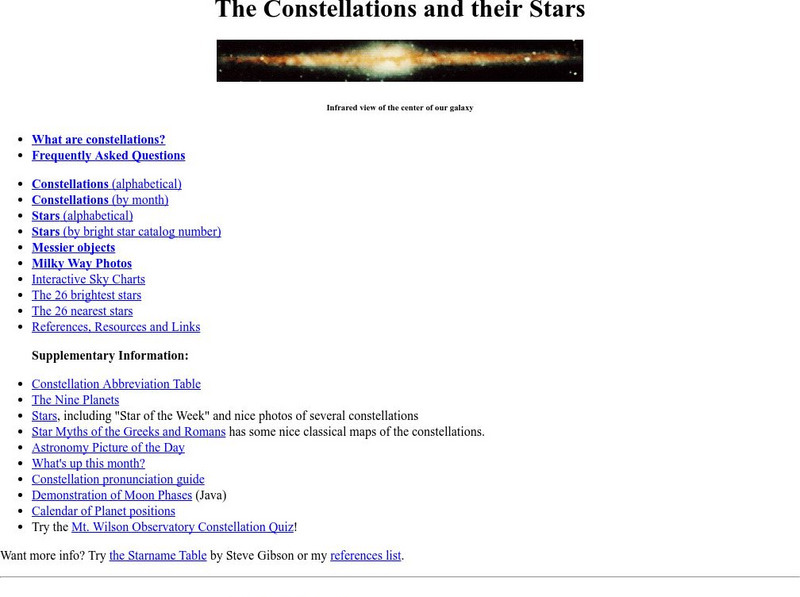 University of Wisconsin: The Constellations and Their Stars Website University of Wisconsin: The Constellations and Their Stars Website