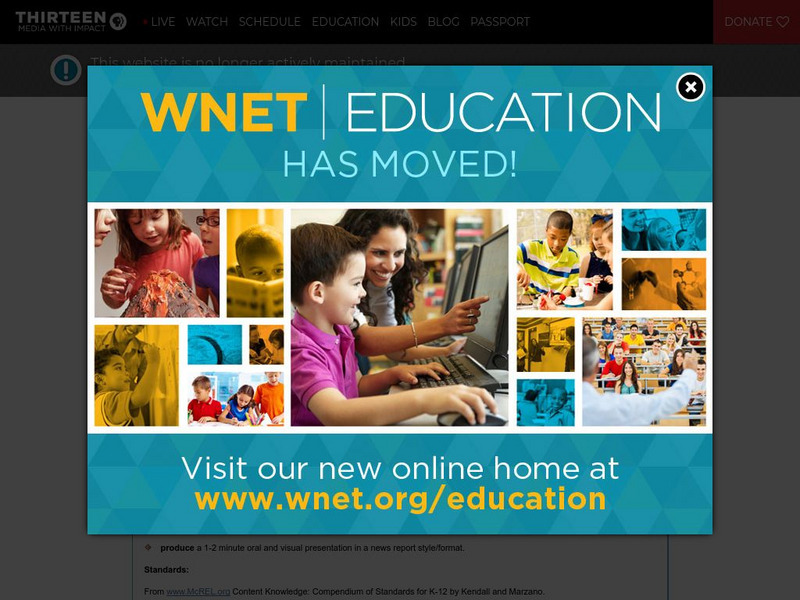 Wnet: Thirteen: This Just In! Nile Network News Update Lesson Plan Wnet: Thirteen: This Just In! Nile Network News Update Lesson Plan