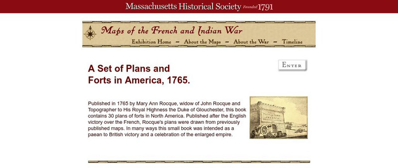 Massachusetts Historical Society: A Set of Plans and Forts in America, 1765 Primary Massachusetts Historical Society: A Set of Plans and Forts in America, 1765 Primary