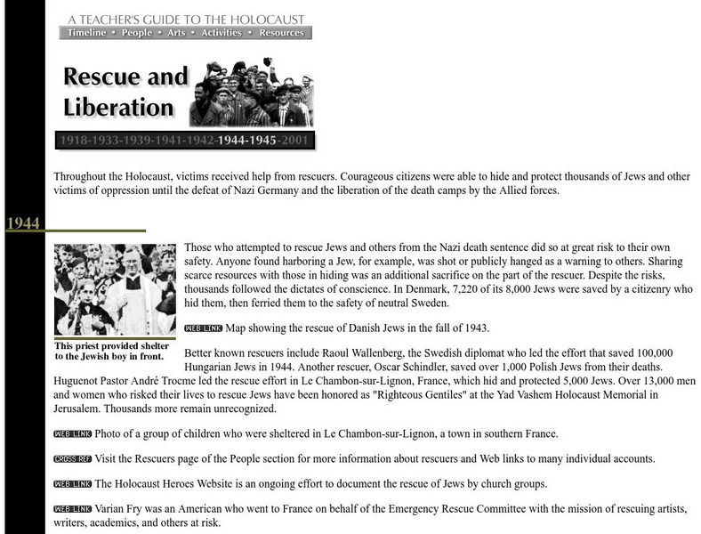 Teacher's Guide to the Holocaust: Rescue and Liberation Website Teacher's Guide to the Holocaust: Rescue and Liberation Website