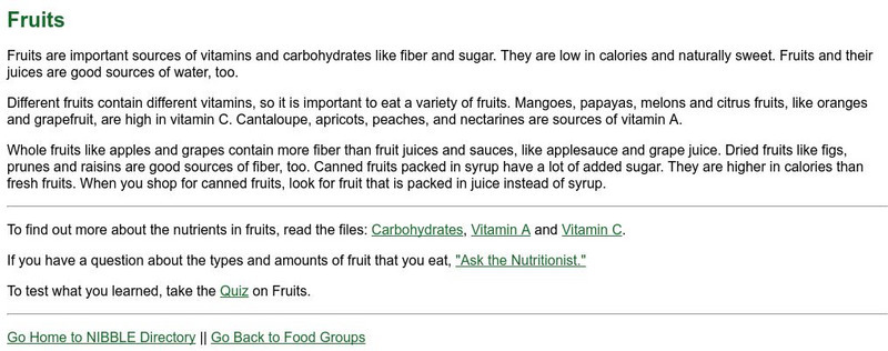 University of Massachusetts: Fruits Website University of Massachusetts: Fruits Website