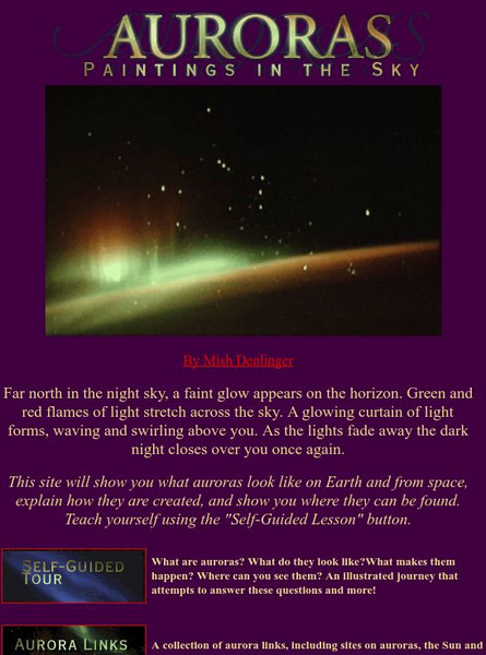 Exploratorium: Auroras: Paintings in the Sky Website