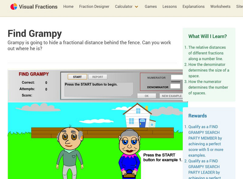 Visual Fractions: Find Grampy Interactive Visual Fractions: Find Grampy Interactive