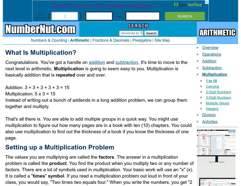 Number Nut: Multiplication: 1 to 10 Activity Number Nut: Multiplication: 1 to 10 Activity