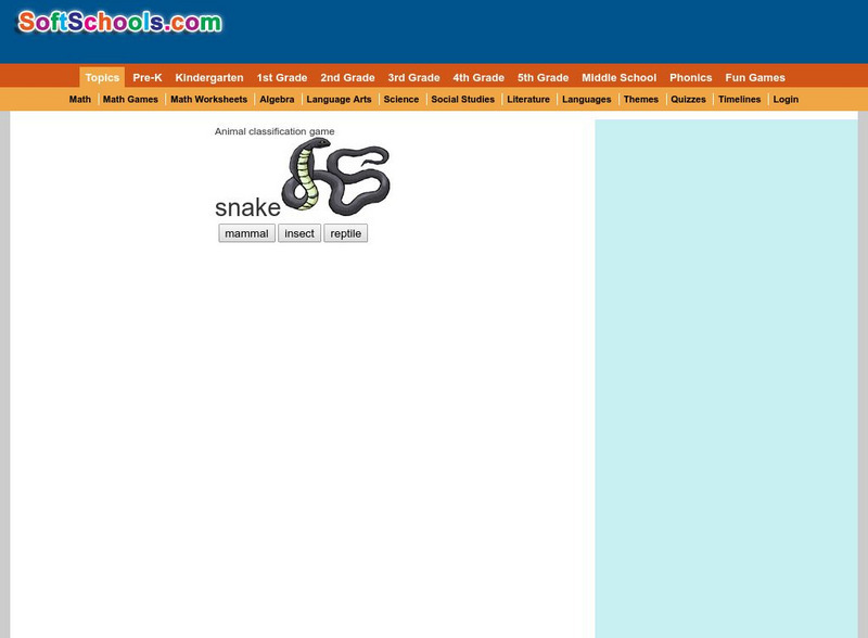 Soft Schools: Animal Classification Game Interactive Soft Schools: Animal Classification Game Interactive