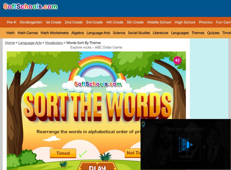 Soft Schools: Science Games: Explore Rocks Alphabet Sorting Game Interactive Soft Schools: Science Games: Explore Rocks Alphabet Sorting Game Interactive