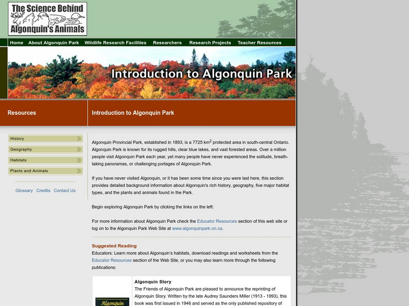 The Science Behind Algonquin's Animals: Coniferous Forest Handout The Science Behind Algonquin's Animals: Coniferous Forest Handout
