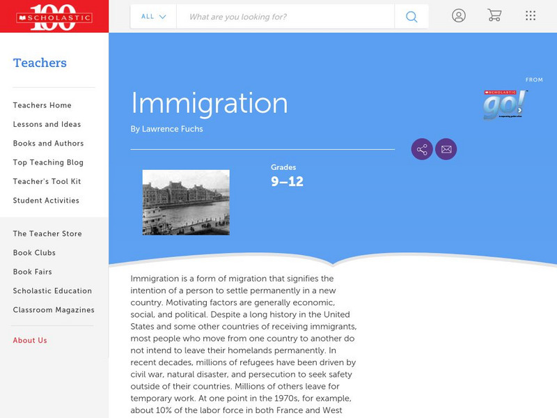 Scholastic: Immigration Website Scholastic: Immigration Website