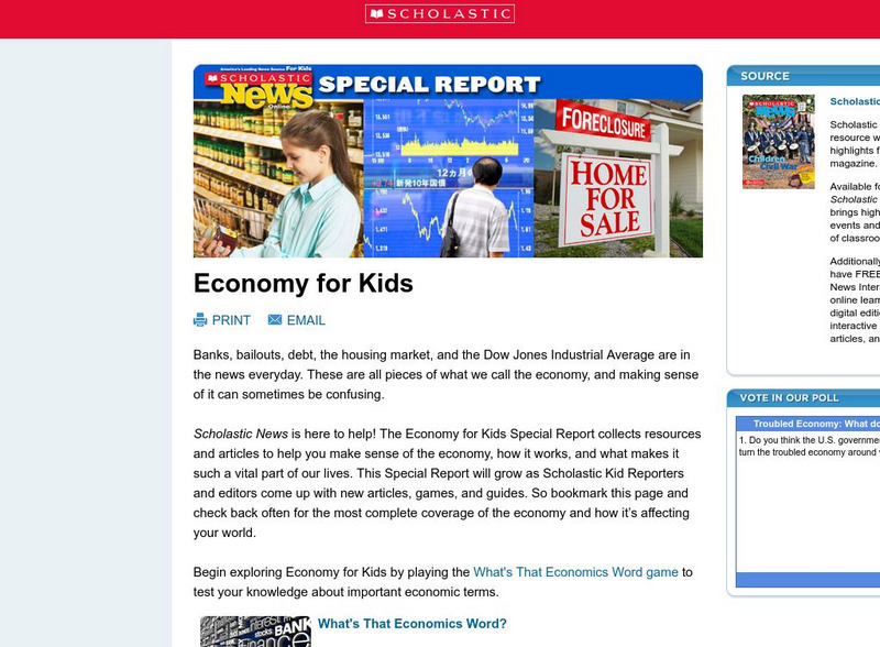 Scholastic: Economy for Kids Article Scholastic: Economy for Kids Article