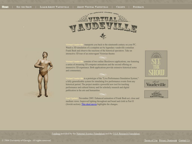 University of Georgia: Virtual Vaudeville Interactive University of Georgia: Virtual Vaudeville Interactive