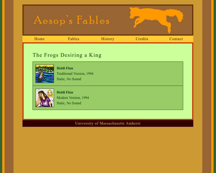 University of Massachusetts: Aesop's Fables: "The Frogs Desiring a King" eBook University of Massachusetts: Aesop's Fables: "The Frogs Desiring a King" eBook