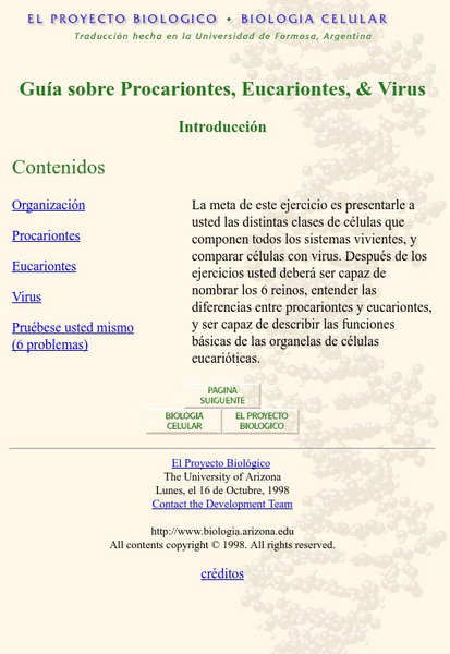 University of Arizona: Guia Sobre Procariontes, Eucariontes &Virus Handout University of Arizona: Guia Sobre Procariontes, Eucariontes &Virus Handout