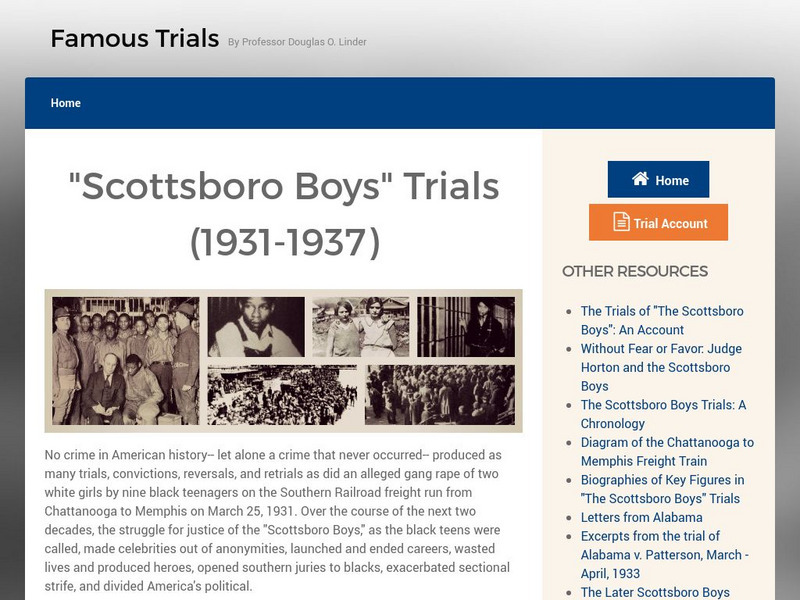 Famous Trials: 'The Scottsboro Boys" Trials Activity Famous Trials: 'The Scottsboro Boys" Trials Activity