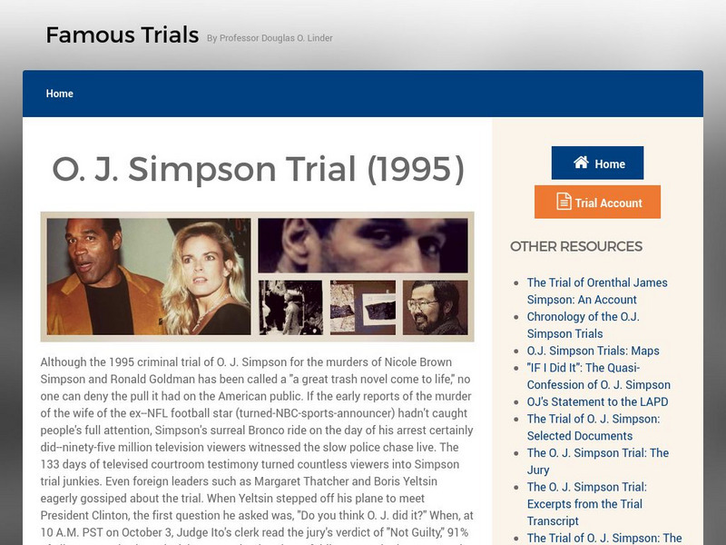 Famous Trials: The Oj Simpson Trial Website Famous Trials: The Oj Simpson Trial Website