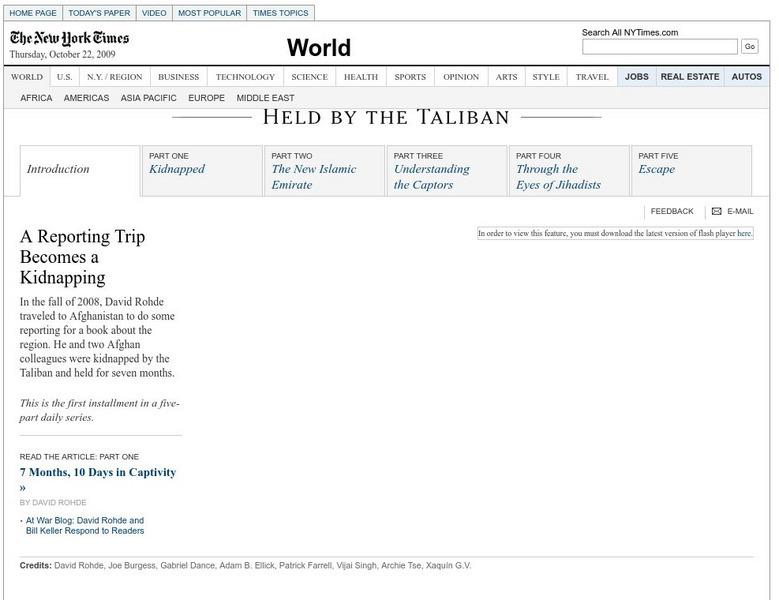 New York Times: Held by the Taliban Instructional Video