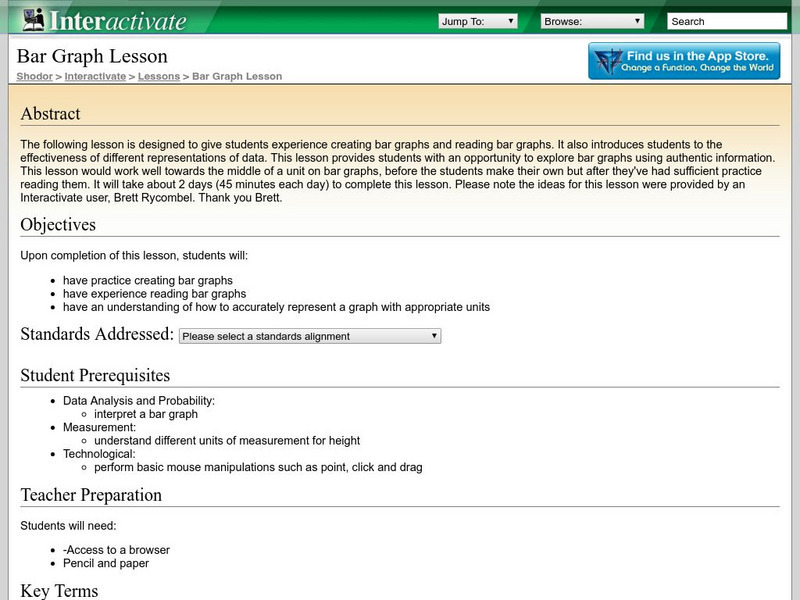 Shodor Interactivate: Lesson: Bar Graph Lesson Plan Shodor Interactivate: Lesson: Bar Graph Lesson Plan