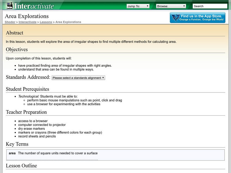 Shodor Interactivate: Lesson: Area Explorations Interactive Shodor Interactivate: Lesson: Area Explorations Interactive