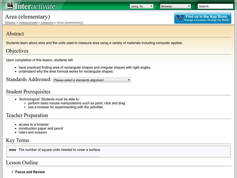 Shodor Interactivate: Lesson: Area (Elementary) Interactive Shodor Interactivate: Lesson: Area (Elementary) Interactive
