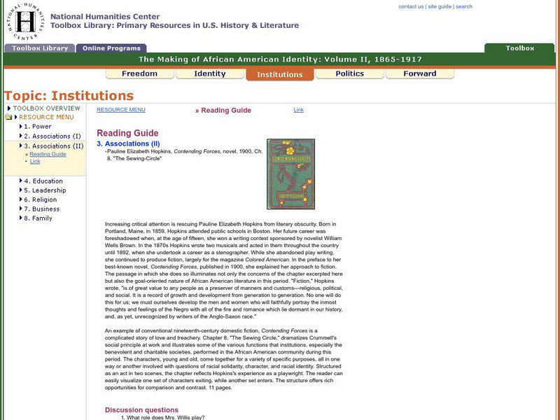 National Humanities Center: Toolbox Library: Associations (Ii), Making of African American Identity: V. 2 Professional Doc National Humanities Center: Toolbox Library: Associations (Ii), Making of African American Identity: V. 2 Professional Doc