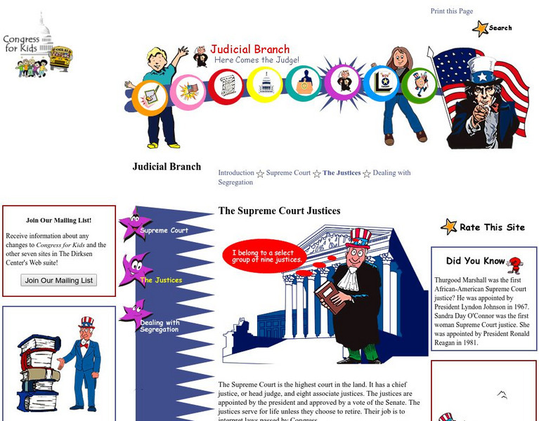 Congress for Kids Supreme Court Justices Unit Plan Congress for Kids Supreme Court Justices Unit Plan