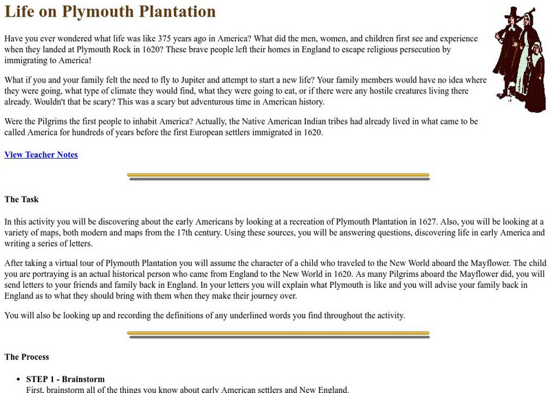 Score: Life on Plymouth Plantation Lesson Plan Score: Life on Plymouth Plantation Lesson Plan