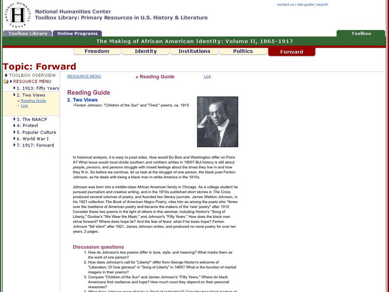 National Humanities Center: Toolbox Library: Two Views, Making of African American Identity: V. 2 Primary National Humanities Center: Toolbox Library: Two Views, Making of African American Identity: V. 2 Primary