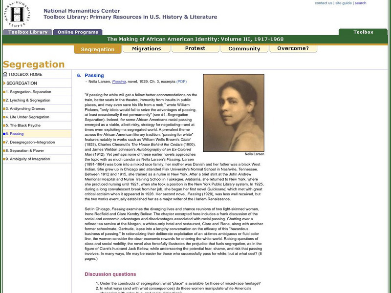 National Humanities Center: Toolbox Library: Passing: Making of African American Identity: V. 3 Primary National Humanities Center: Toolbox Library: Passing: Making of African American Identity: V. 3 Primary