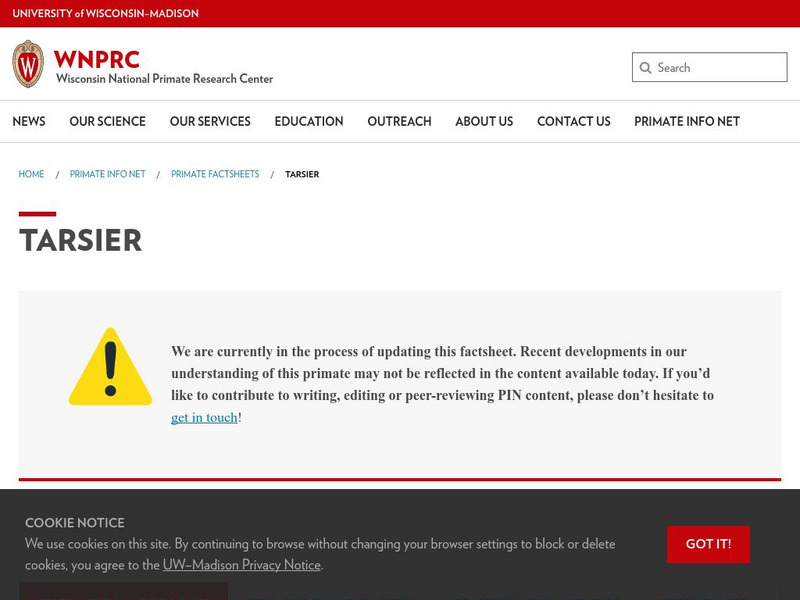 University of Wisconsin: Tarsier Handout University of Wisconsin: Tarsier Handout