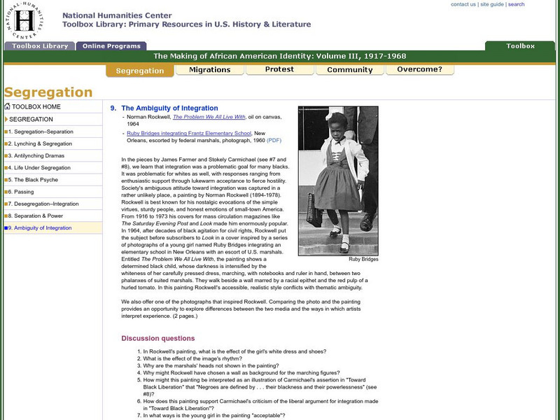 National Humanities Center: Toolbox Library: Ambiguity of Integration: Making of African American Identity Primary National Humanities Center: Toolbox Library: Ambiguity of Integration: Making of African American Identity Primary