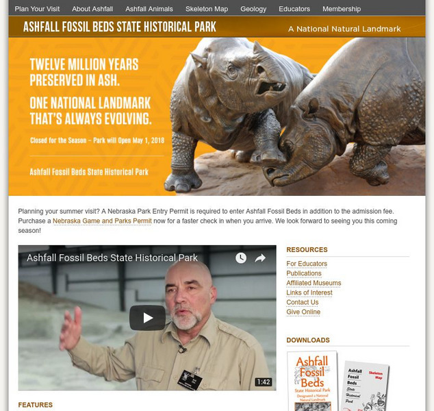 Ashfall Fossil Beds State Historic Park Website