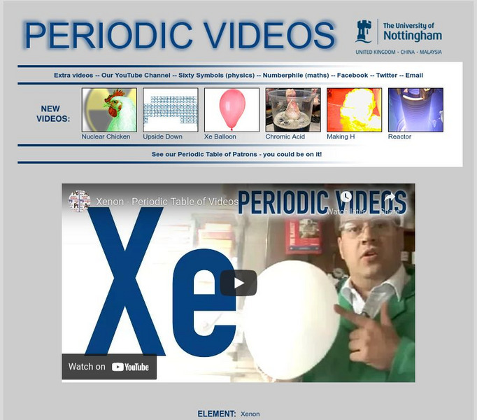 University of Nottingham: Periodic Table of Videos: Xenon Instructional Video