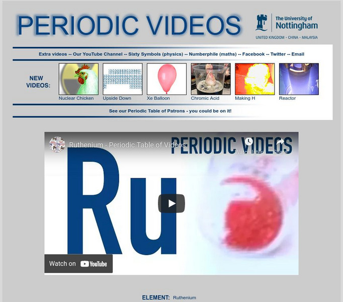 University of Nottingham: Periodic Table of Videos: Ruthenium Instructional Video