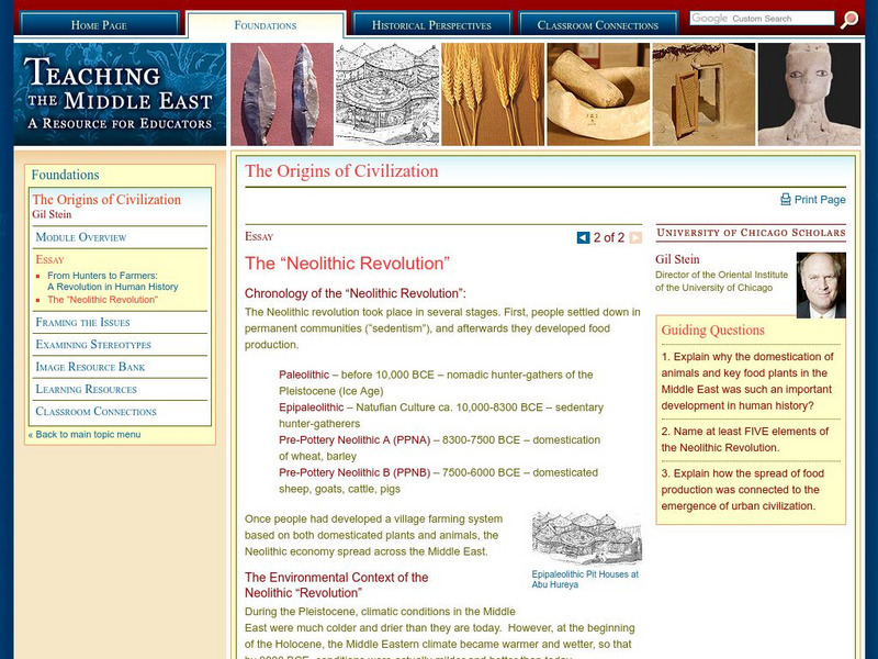 Teach the Middle East: The Neolithic Revolution Article Teach the Middle East: The Neolithic Revolution Article