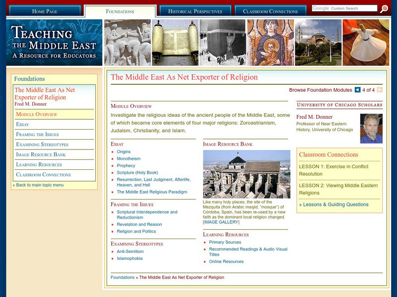 University of Chicago Library: Teaching the Middle East: Exporter of Religion Unit Plan University of Chicago Library: Teaching the Middle East: Exporter of Religion Unit Plan