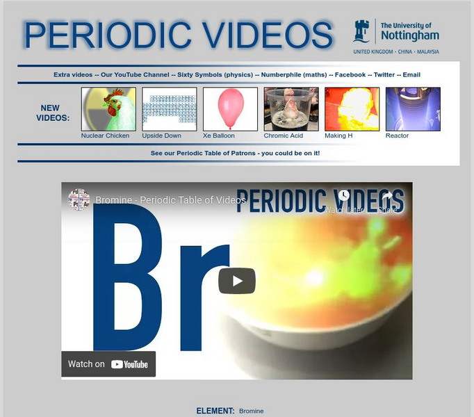 University of Nottingham: Periodic Table of Videos: Bromine Instructional Video
