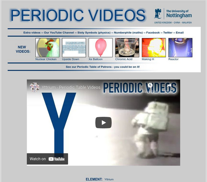 University of Nottingham: Periodic Table of Videos: Yttrium Instructional Video