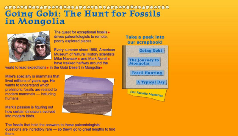 American Museum of Natural History: O Logy: Going Gobi: Hunting for Fossils Website American Museum of Natural History: O Logy: Going Gobi: Hunting for Fossils Website