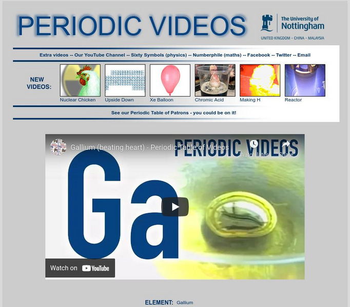 University of Nottingham: Periodic Table of Videos: Gallium Instructional Video