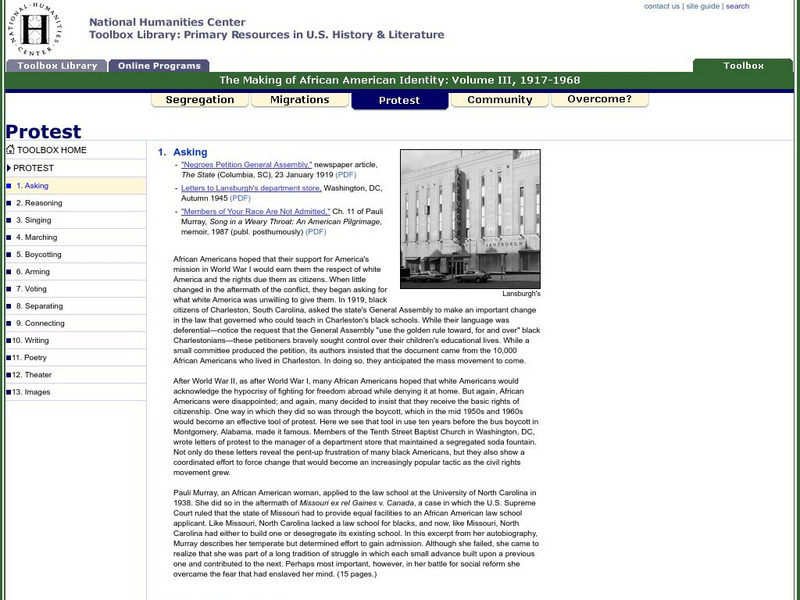 National Humanities Center: Toolbox Library: Asking, Making of African American Identity: V. 3 Primary National Humanities Center: Toolbox Library: Asking, Making of African American Identity: V. 3 Primary